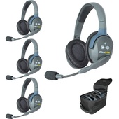 Eartec UL4D UltraLITE 4-Person Headset System with Batteries, Charger & Case (Double)