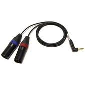 Cable Techniques 3.5mm TRS Right Angle to Two 3-Pin XLR Male Y-Cable Adapter for Sound Devices (24")