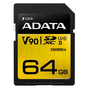 ADATA 64GB Premier ONE V90 UHS-II SDXC Memory Card (Class 10)