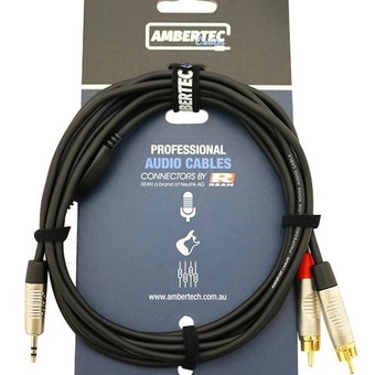 Ambertec AMB0-MRR-M1-015 Cable REAN 3.5mm TRS plug - 2 x RCA plug (1.5m)