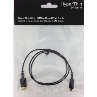 Hyper HyperThin Mini HDMI to Micro HDMI Cable - 2.6' (Black)
