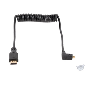 Wooden Camera WC Coiled Right-Angle Micro HDMI to Full HDMI Cable (30cm)