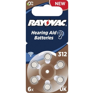 Rayovac Batteries AE312 PR41 Hearing Aid Batteries