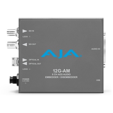 AJA 12G-AM-R 12G-SDI 8-Channel AES Embedder/Disembedder With LC Fiber Rx SFP