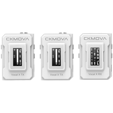 CKMOVA Vocal X V2W Ultra-Compact Dual-Channel Wireless Microphone (White)