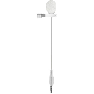 CKMOVA White Clip-On Omnidirectional Lavalier Microphone with 3.5mm TRRS (1.5m Cable)