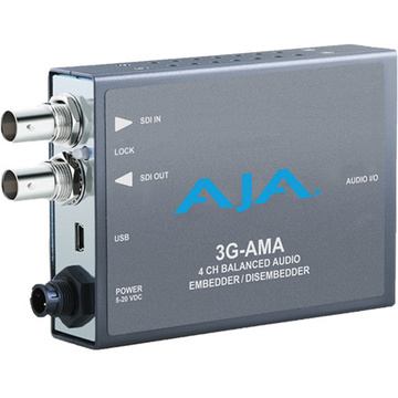AJA 3G-AMA 3G-SDI 4-Channel Analog Audio Embedder/Disembedder Mini-Converter
