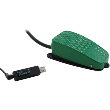 X-keys USB 3 Switch Interface with Green Commercial Foot Switch