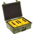 Pelican 1554 Waterproof 1550 Case with Yellow and Black Divider Set (Olive Drab Green)