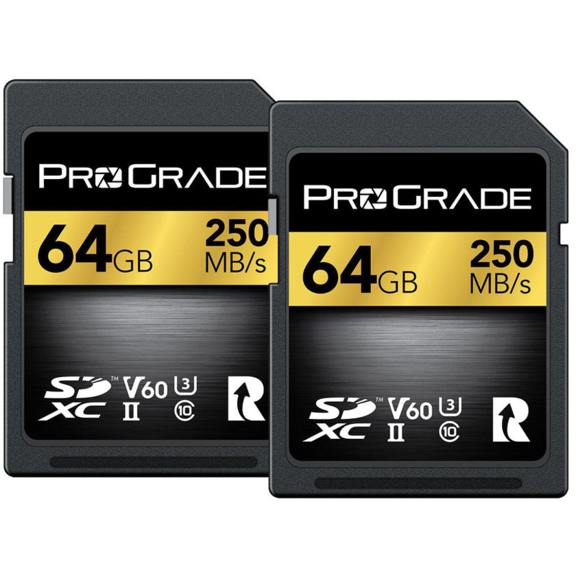 ProGrade Digital SDXC UHS-II V60 Memory Card (2-Pack, 64GB)