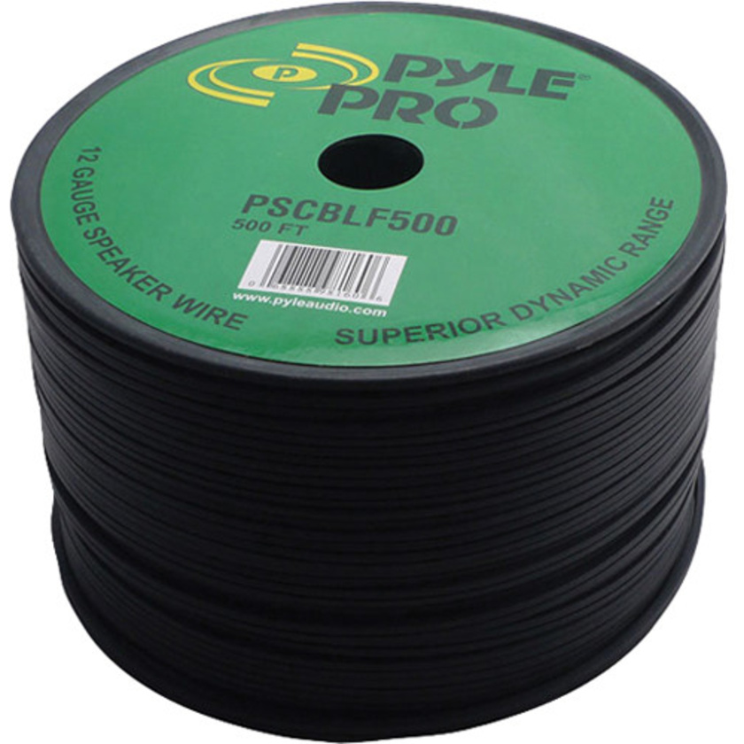 Pyle Pro PSCBLF500 12AWG Bulk Speaker Cable 150m reel (Black)