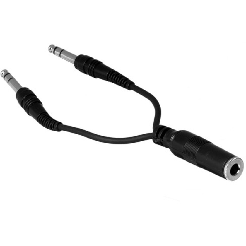 Hosa YPP-308 Stereo 1/4" Female to 2 Stereo 1/4" Male Y-Cable - 6"
