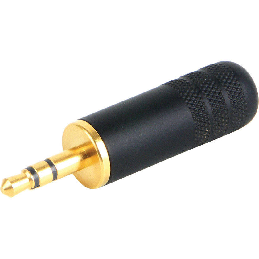 Switchcraft 3.5mm (1/8" Mini) Stereo Plug (Black Handle, Gold Finger)