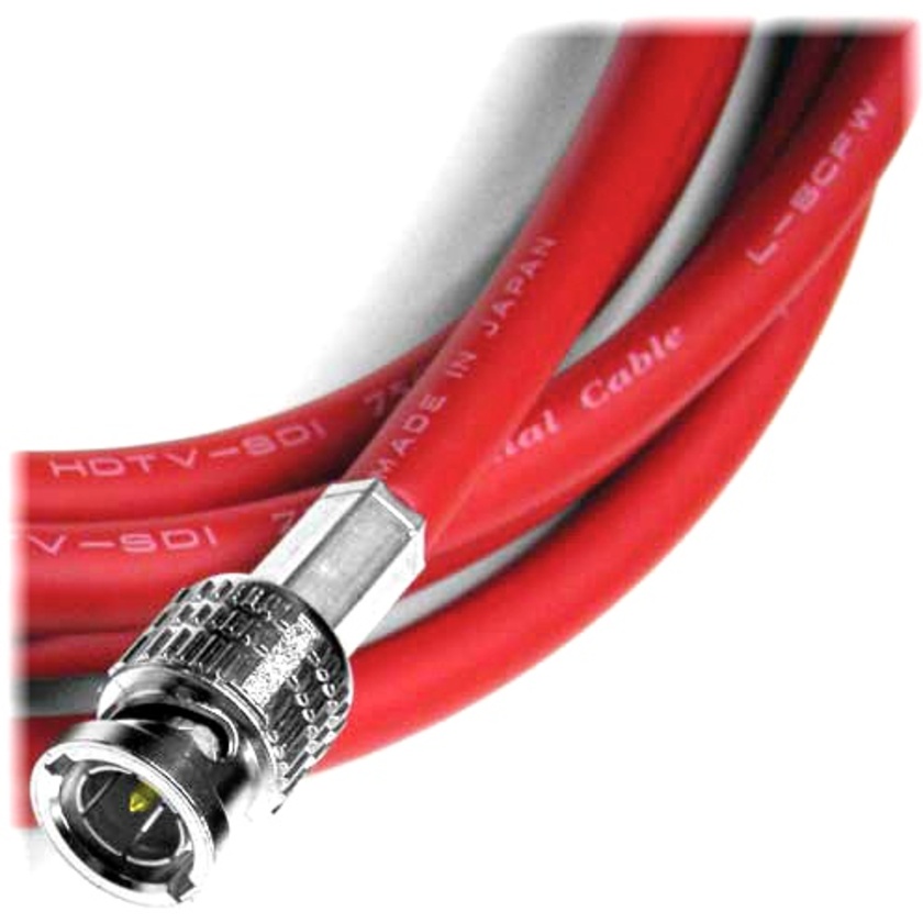 Canare 1' HD-SDI Video Coaxial Cable - BNC to BNC Connectors (Red)