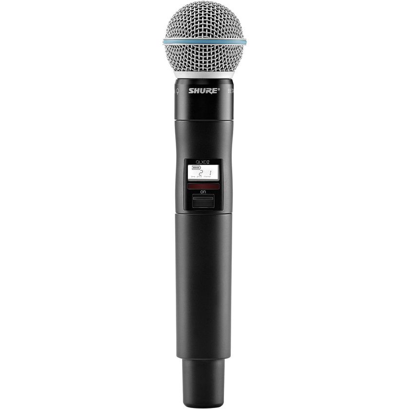 Shure QLXD2-BETA58A Handheld Microphone Transmitter With Beta58A Capsule (H53: 534 to 598 MHz)