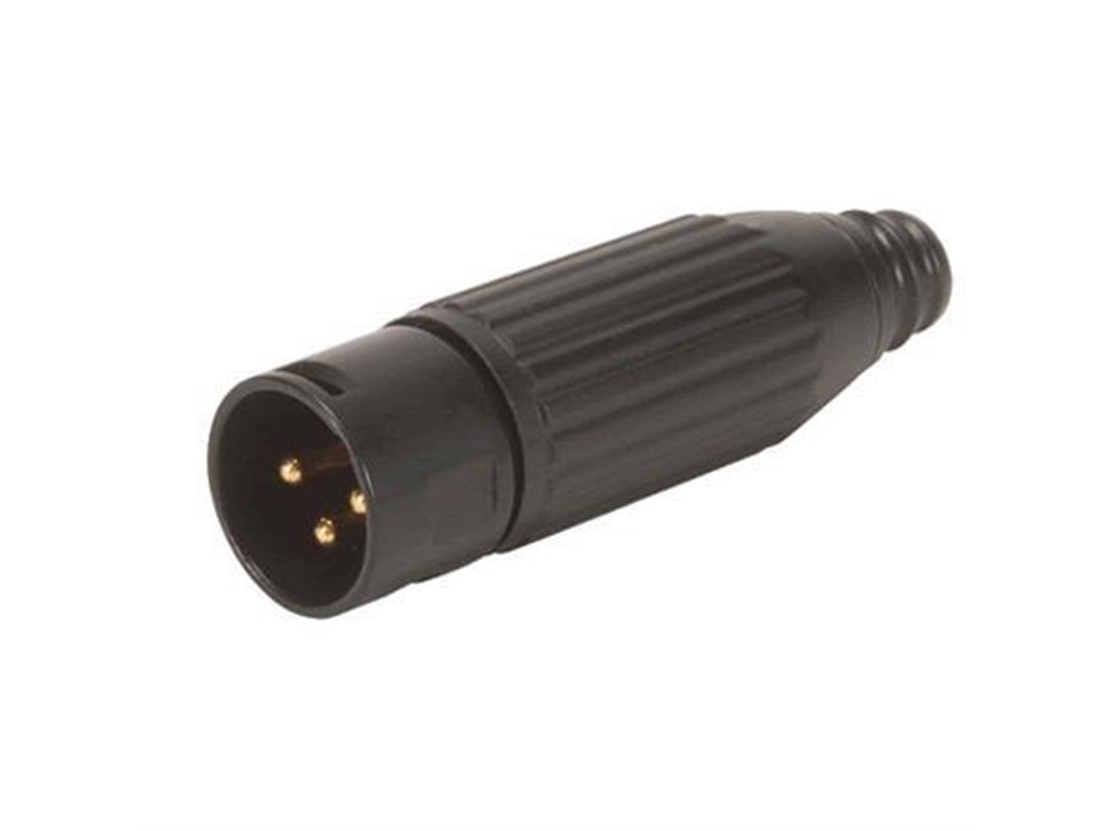 Switchcraft AAA Series 3-Pin XLR Male Cable Mount (Black Metal, Gold Pins)
