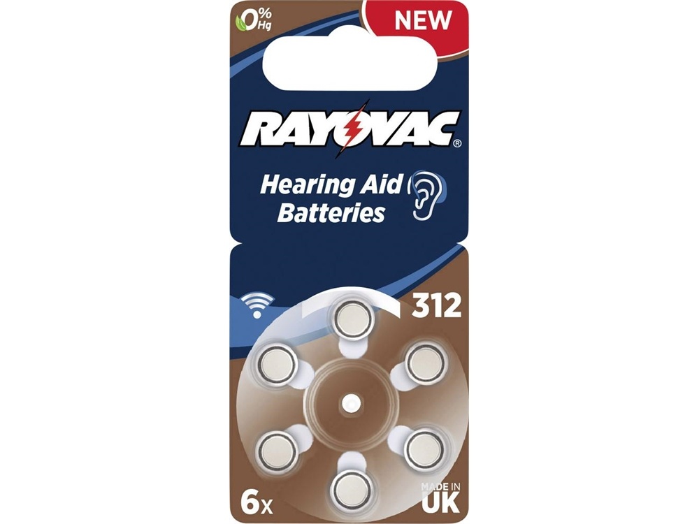 Rayovac Batteries AE312 PR41 Hearing Aid Batteries