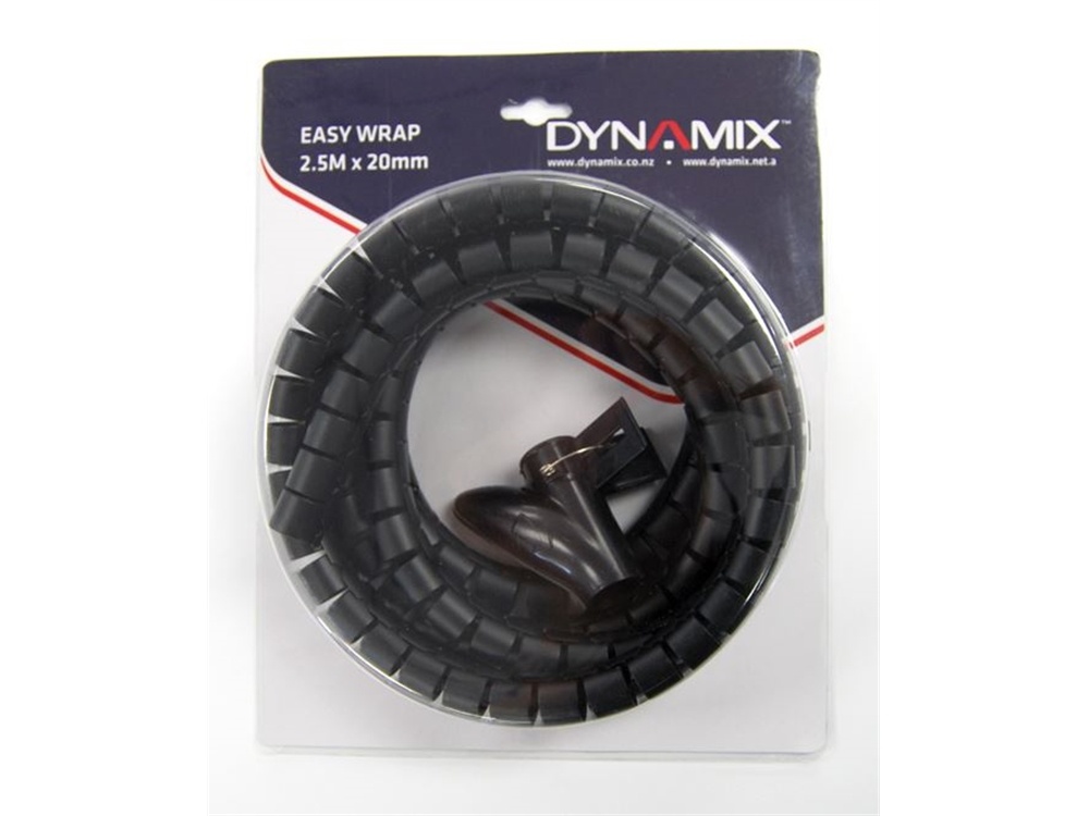 DYNAMIX Easy Wrap Cable Management Solution (Black, 2.5m x 20mm)