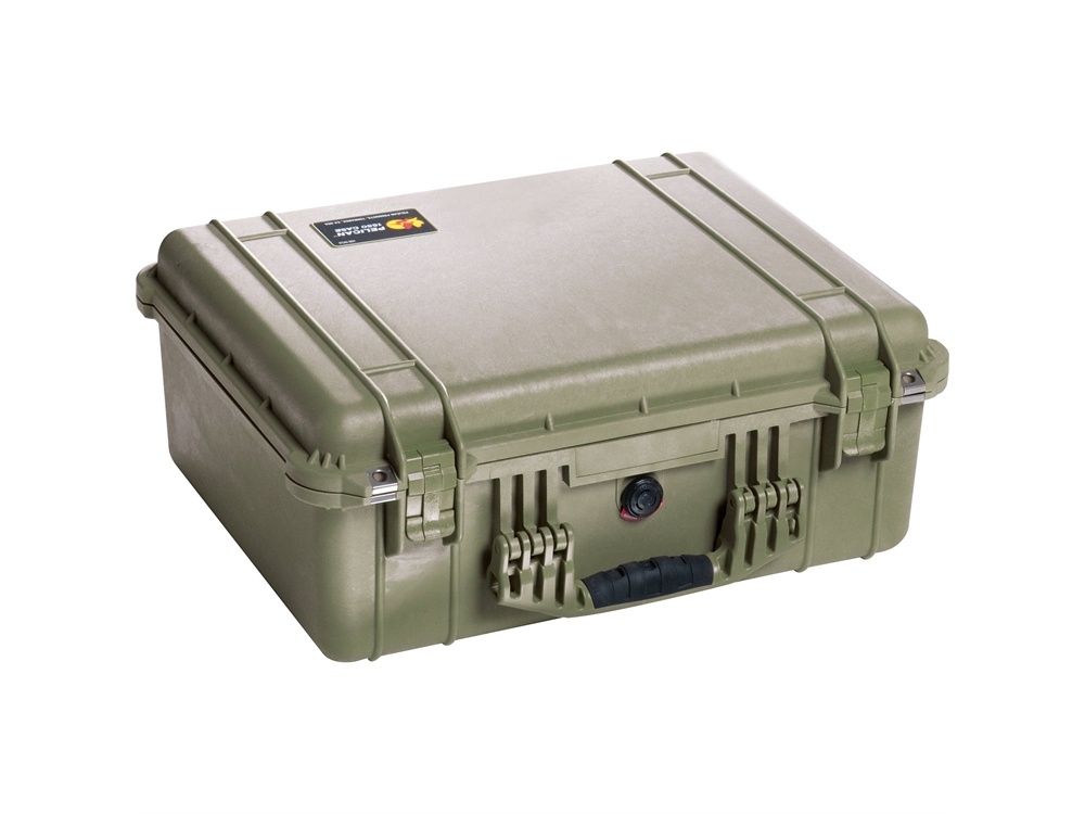 Pelican 1554 Waterproof 1550 Case with Yellow and Black Divider Set (Olive Drab Green)