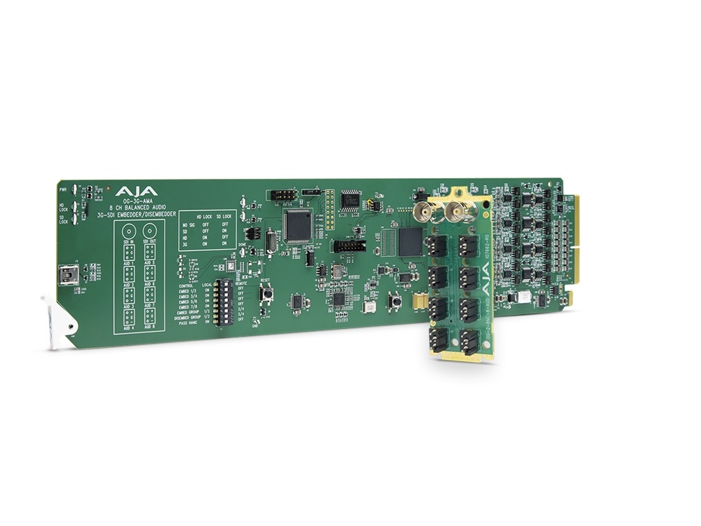 AJA 8-Channel openGear 3G-SDI Analog Audio Embedder/Disembedder with DashBoard support