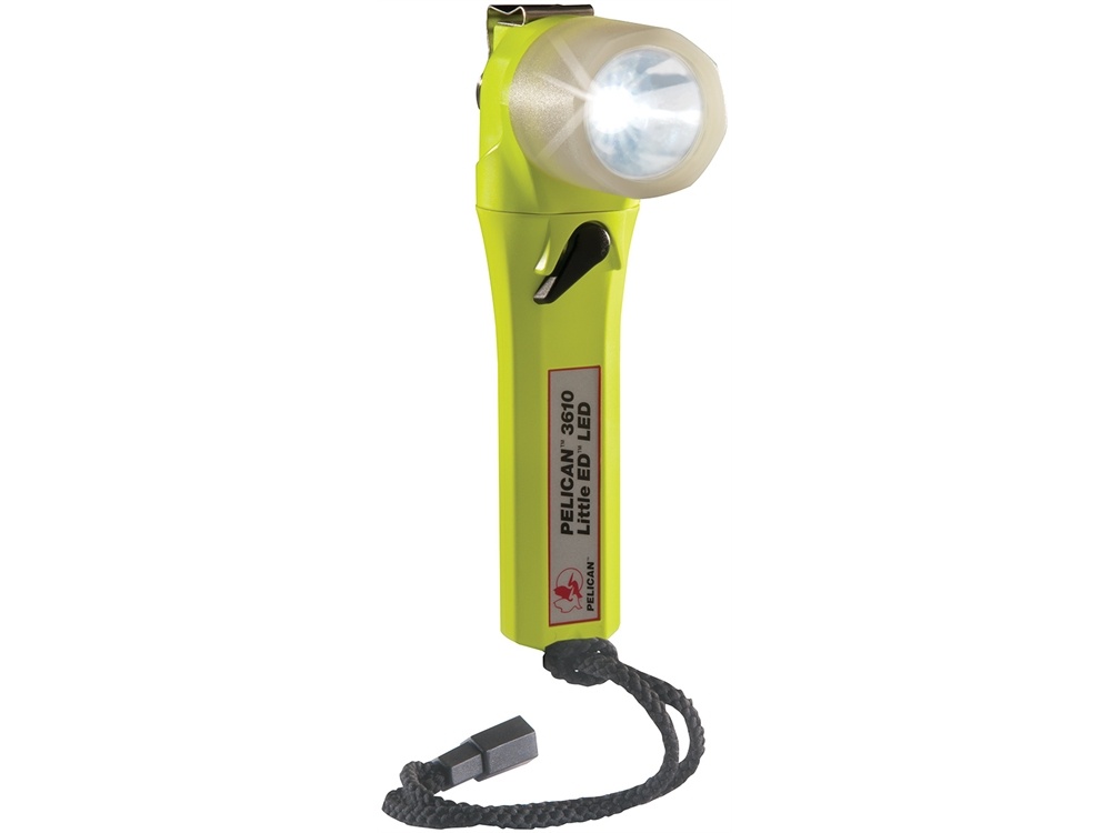 Pelican 3610 Little Ed Right Angle LED Flashlight with Photoluminescent Shroud (Yellow)