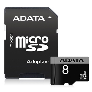 Adata Class 4 Micro SDHC Card 8GB With Adapter