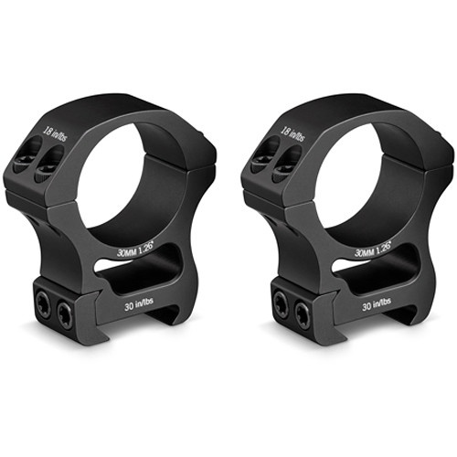Vortex Pro Series Riflescope Ring Pair (30mm, Aluminium, High, Matte Black)
