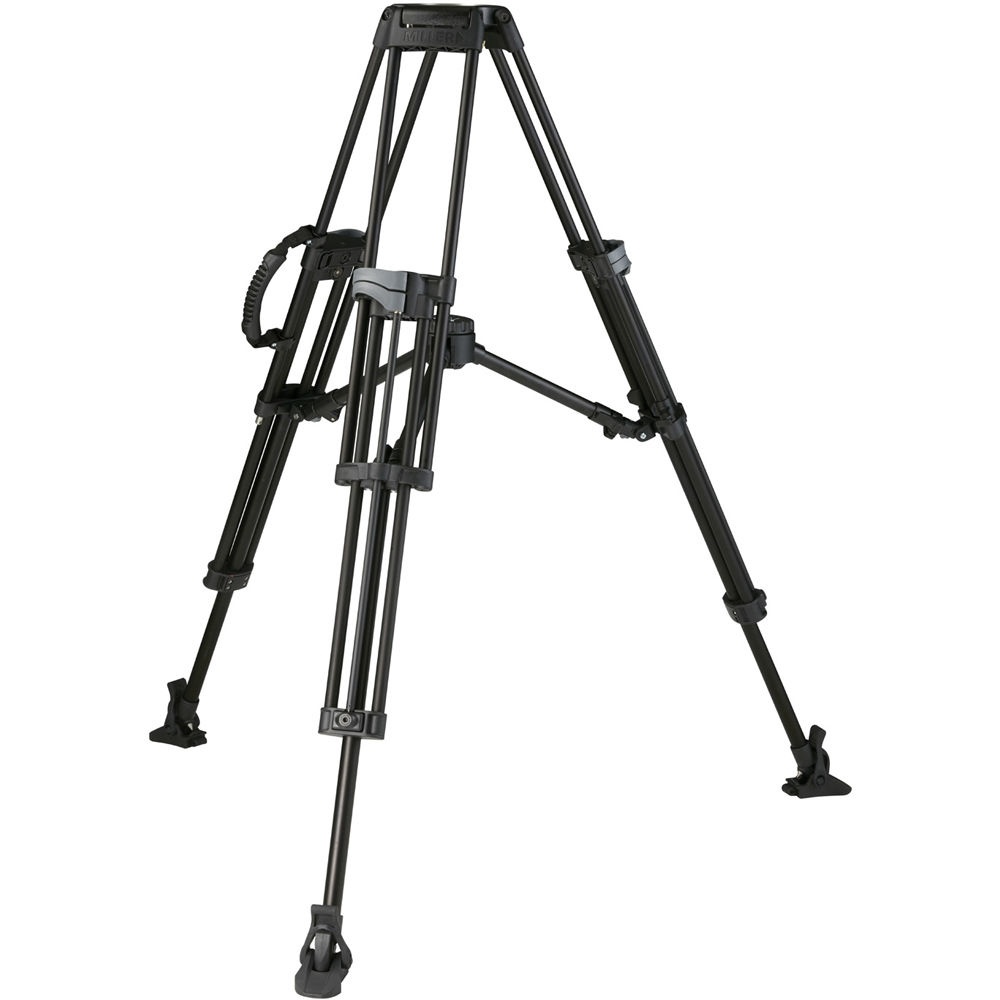 Miller 1580A Sprinter II 2-St Alloy Tripod with Mid-Level Spreader (993) and Rubber Feet (475)