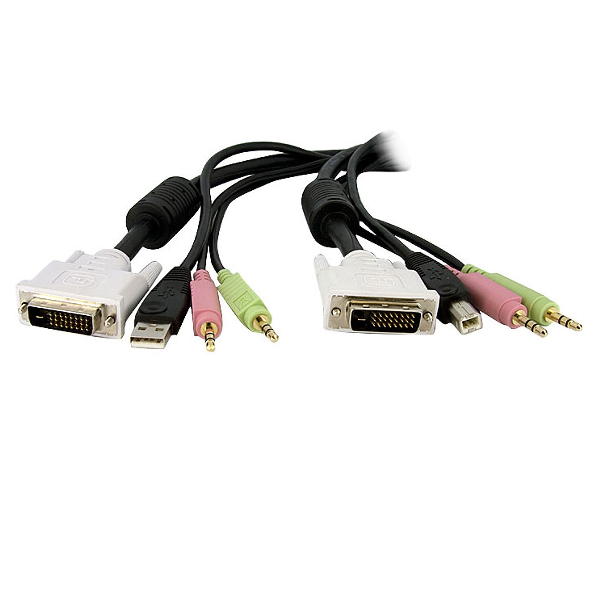 StarTech 4-in-1 USB DVI KVM Switch Cable w/ Audio (3m)