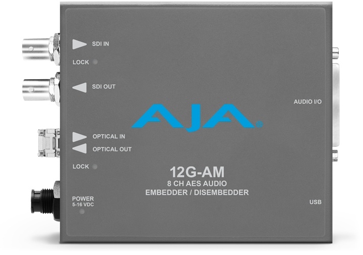 AJA 12G-SDI 8-Channel AES Embedder/Disembedder with LC Fiber TR SFP