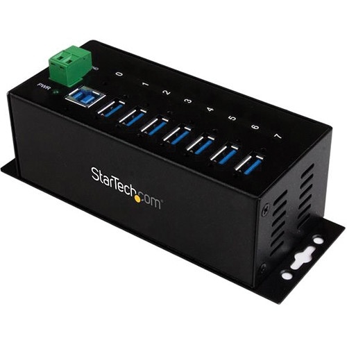 StarTech 7-Port Industrial USB 3.0 ESD and Surge Protection Hub (Black)