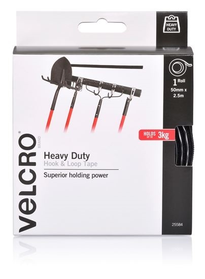 VELCRO Heavy Duty Hook & Loop Roll/Tape (50mm x 2.5m)