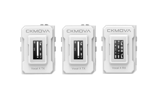 CKMOVA Vocal X V2W Ultra-Compact Dual-Channel Wireless Microphone (White)