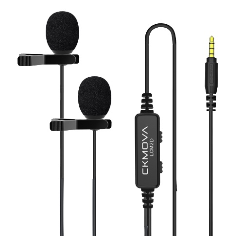 CKMOVA LCM2D Dual Head Lavalier Microphone with 3.5mm TRRS (6m Cable)