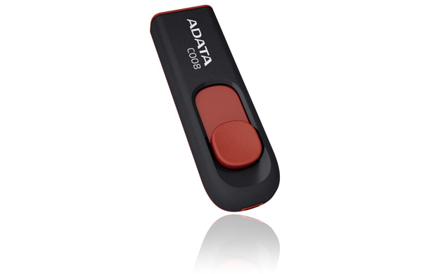 ADATA C008 Retractable USB 2.0 64GB Black/Red Flash Drive
