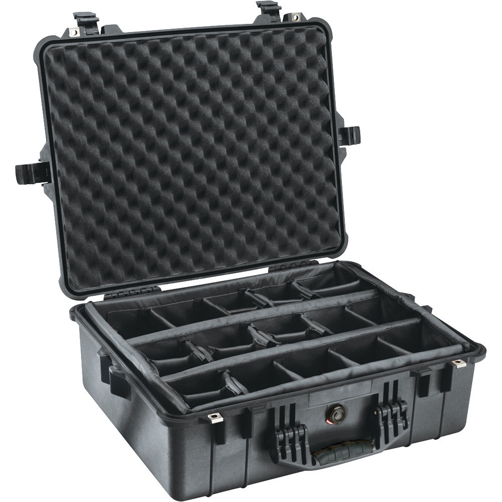 Pelican 1600 Case with Dividers (Black)