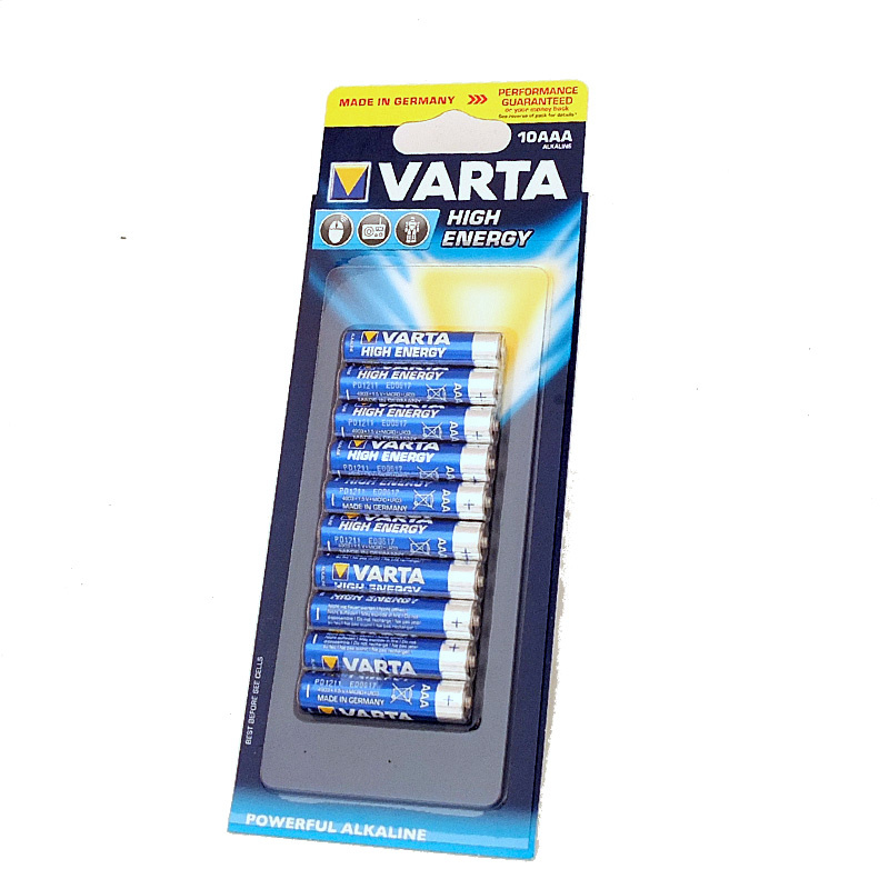 Varta Alkaline High Energy AAA Battery - (10 Pack)