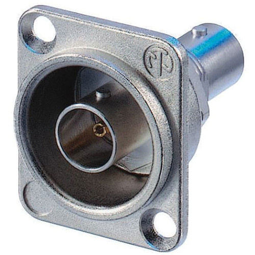 Neutrik Grounded BNC Chassis Connector with D-Shape Housing (Nickel)