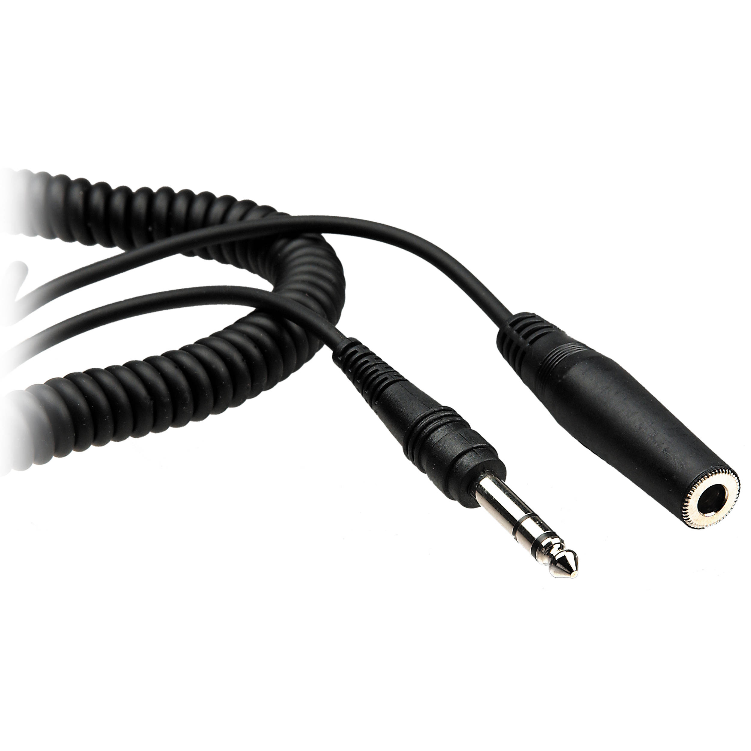 1/4" Stereo Headphone Extension Coiled Cord 25 ft. 