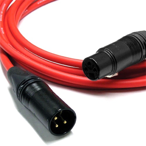 Canare L-4E6S Star Quad XLRM to XLRF Microphone Cable - 50' (Red)