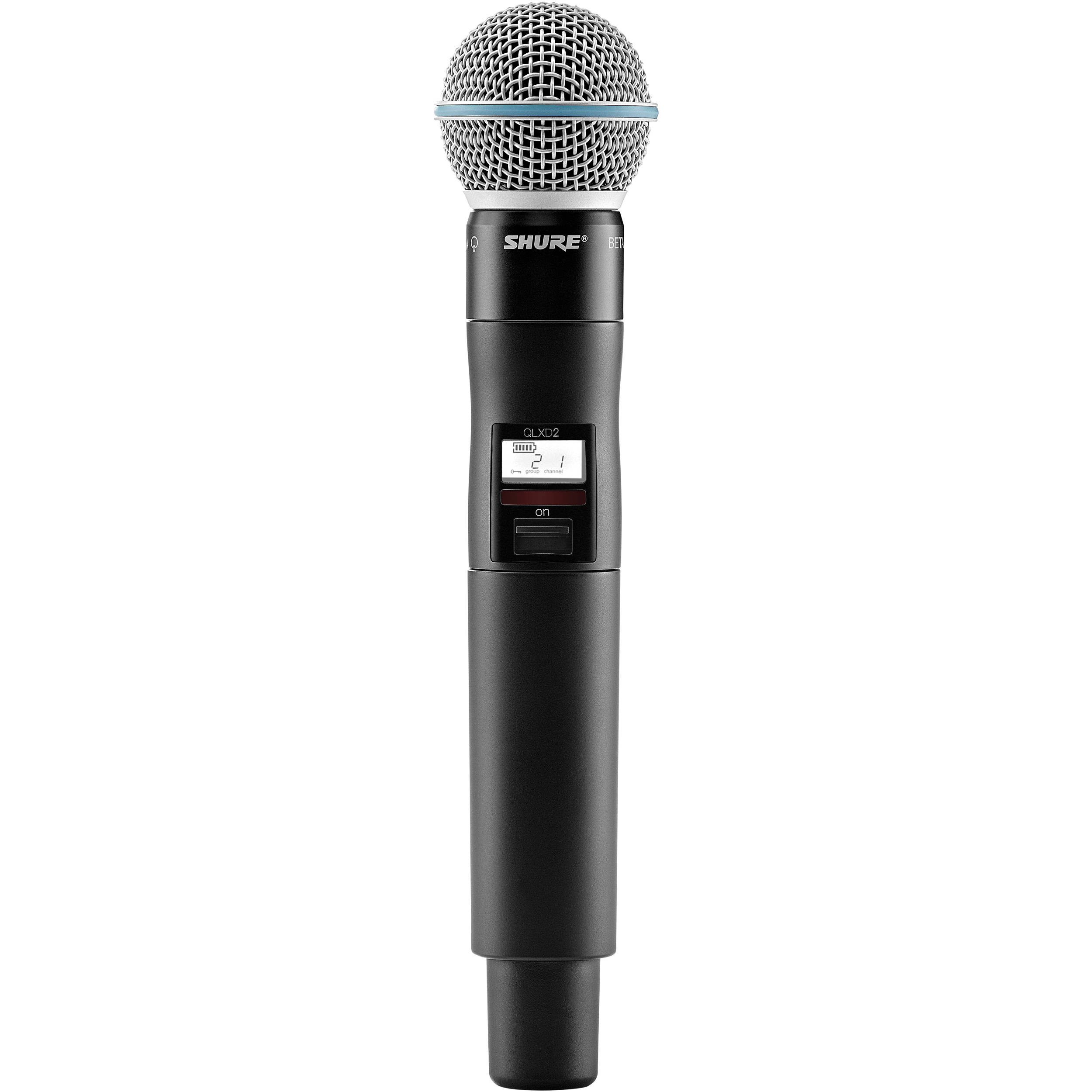 Shure QLXD2-BETA58A Handheld Microphone Transmitter With Beta58A Capsule (H53: 534 to 598 MHz)