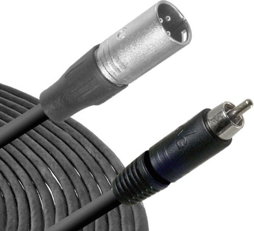 Hosa XRM-103 RCA Male to 3-Pin XLR Male Audio Cable (Metal) - 3'