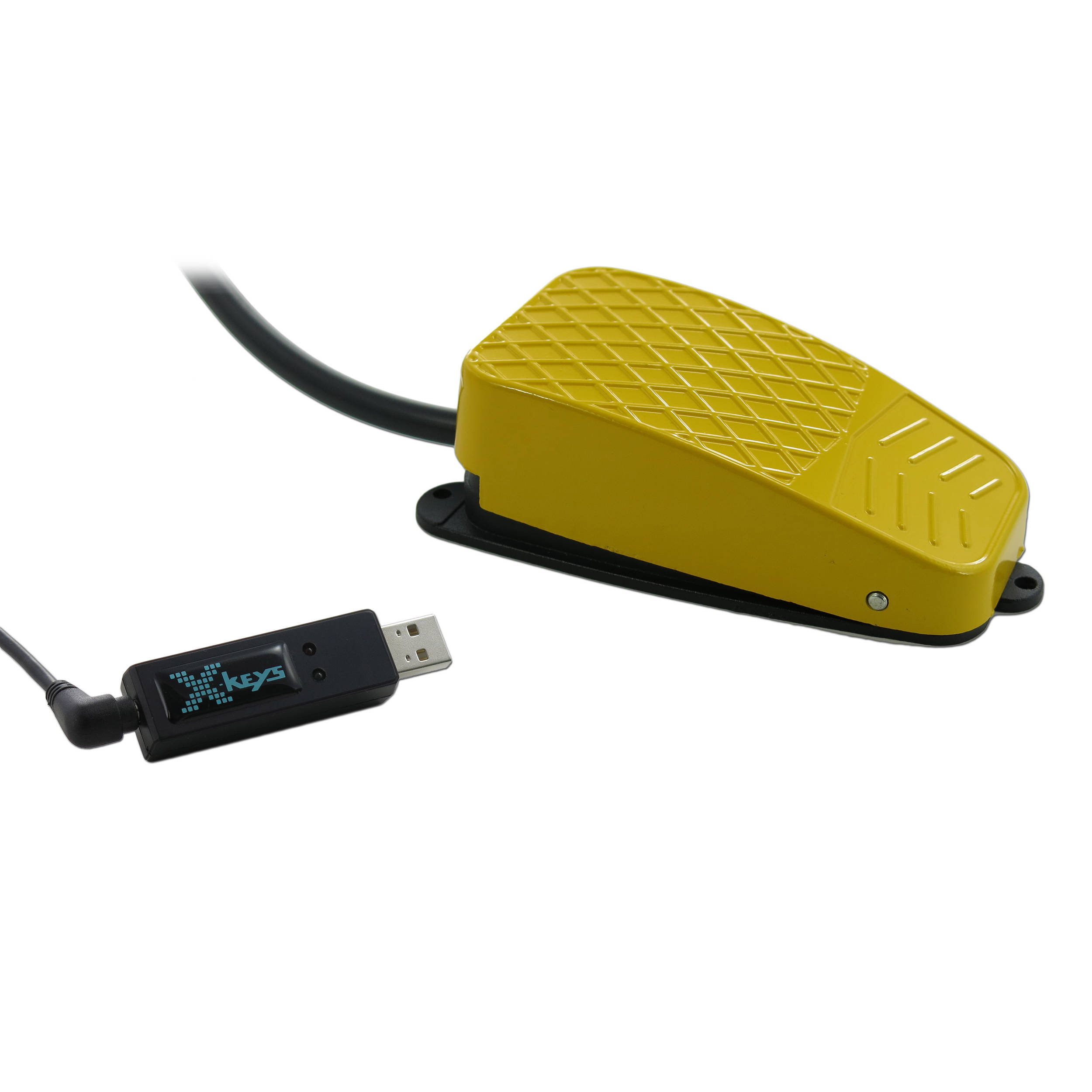 X-keys USB 3 Switch Interface with Yellow Commercial Foot Switch
