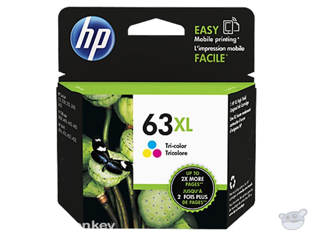 HP 63XL High Yield Tri-color Original Ink Cartridge (F6U63AA)